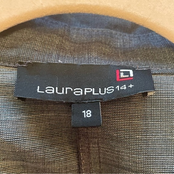 Laura Plus Size 18 Blue Heathered Short Sleeved,Button Up-Career Wear,Jacket - Picture 10 of 10
